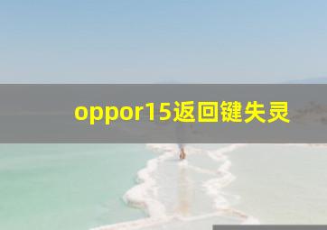 oppor15返回键失灵