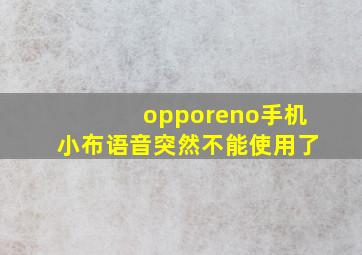 opporeno手机小布语音突然不能使用了