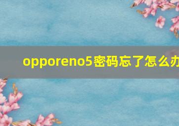 opporeno5密码忘了怎么办