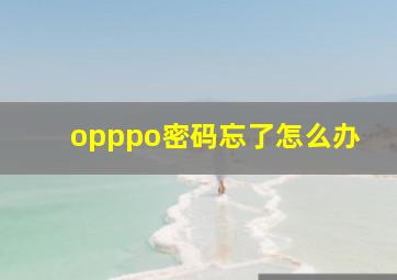 opppo密码忘了怎么办