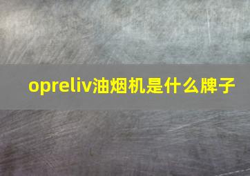 opreliv油烟机是什么牌子