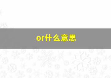 or什么意思