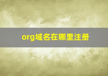 org域名在哪里注册