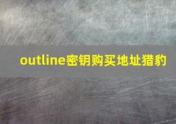 outline密钥购买地址猎豹