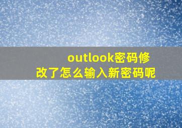 outlook密码修改了怎么输入新密码呢