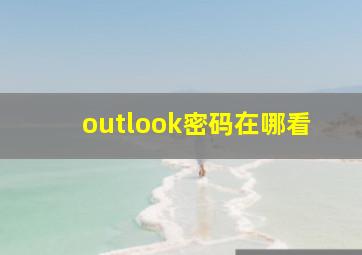 outlook密码在哪看