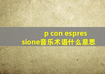 p con espressione音乐术语什么意思