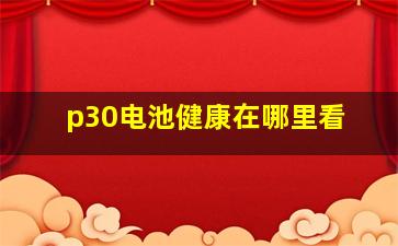 p30电池健康在哪里看