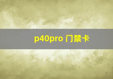 p40pro 门禁卡