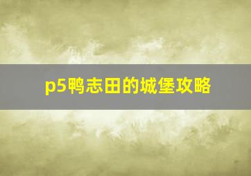 p5鸭志田的城堡攻略