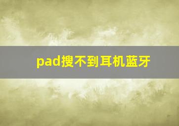 pad搜不到耳机蓝牙