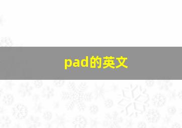 pad的英文