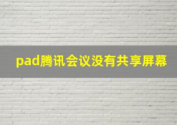 pad腾讯会议没有共享屏幕