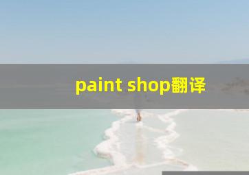 paint shop翻译