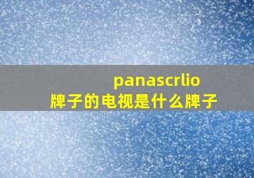 panascrlio牌子的电视是什么牌子