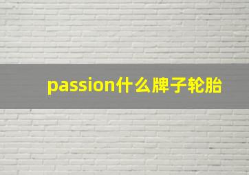 passion什么牌子轮胎