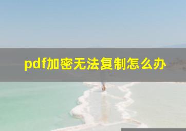 pdf加密无法复制怎么办