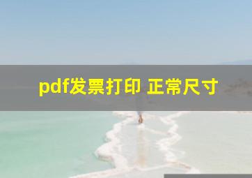 pdf发票打印 正常尺寸