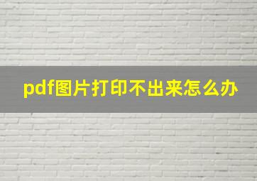 pdf图片打印不出来怎么办