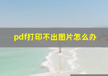 pdf打印不出图片怎么办