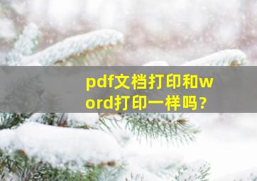 pdf文档打印和word打印一样吗?