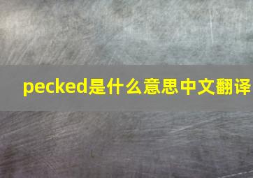 pecked是什么意思中文翻译