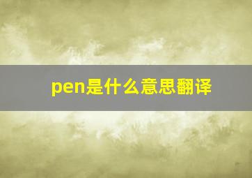 pen是什么意思翻译