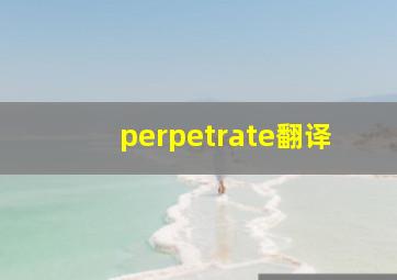 perpetrate翻译