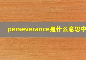 perseverance是什么意思中文