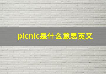 picnic是什么意思英文