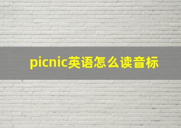 picnic英语怎么读音标