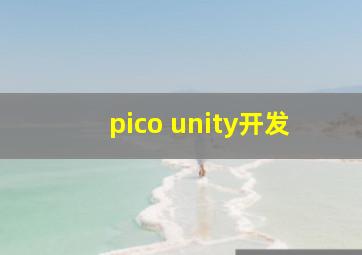 pico unity开发