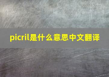 picril是什么意思中文翻译