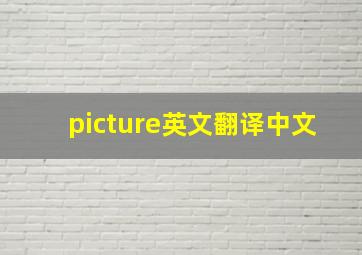 picture英文翻译中文