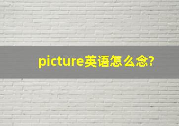 picture英语怎么念?