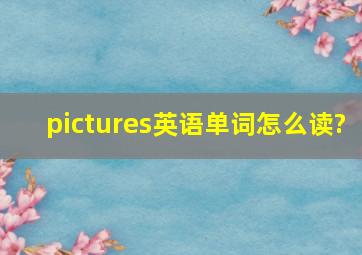 pictures英语单词怎么读?