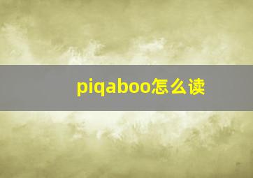 piqaboo怎么读