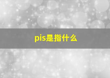 pis是指什么