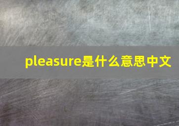 pleasure是什么意思中文