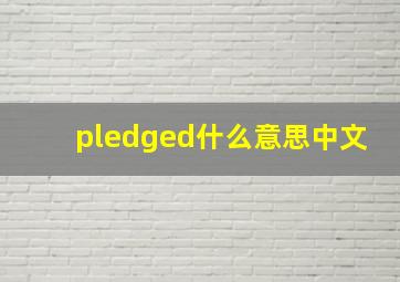 pledged什么意思中文