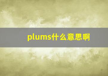 plums什么意思啊