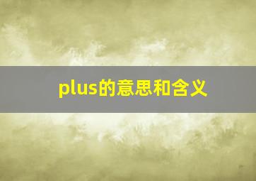 plus的意思和含义