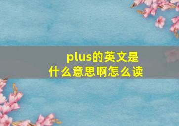 plus的英文是什么意思啊怎么读