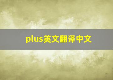 plus英文翻译中文