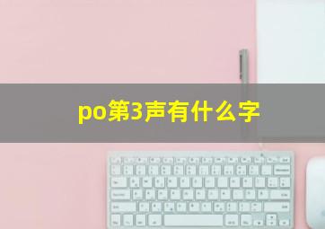 po第3声有什么字