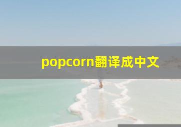 popcorn翻译成中文