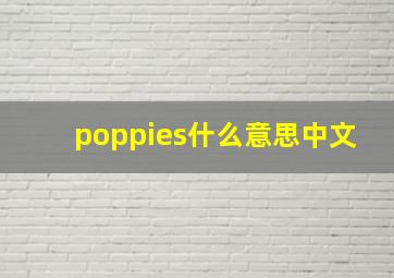 poppies什么意思中文