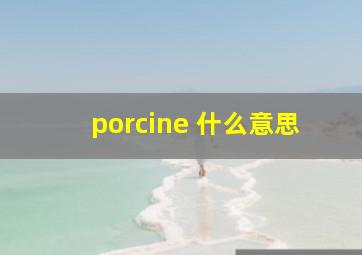 porcine 什么意思