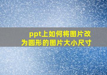 ppt上如何将图片改为圆形的图片大小尺寸