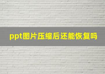 ppt图片压缩后还能恢复吗